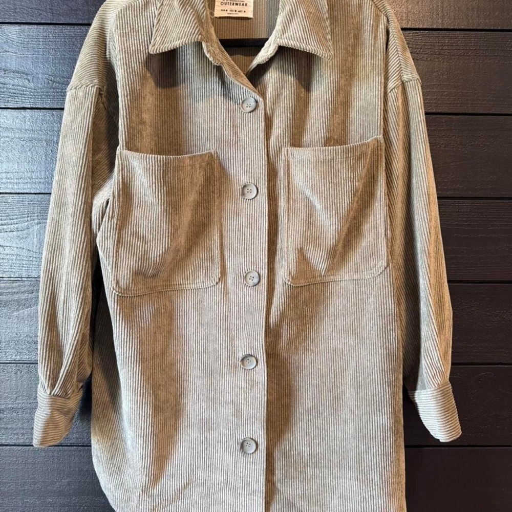 ZARA coral textured denim shacket, relaxed fit